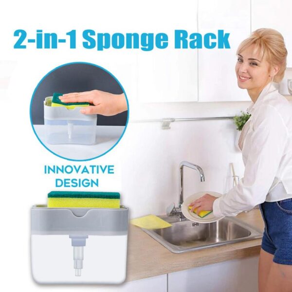Soap Dispenser 2 in 1 Soap Dispenser Double Layer Plastic Sponge Holder