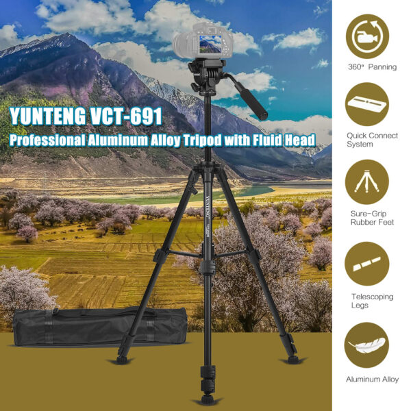 Yunteng Professional Tripod Stand VCT-691 - Black