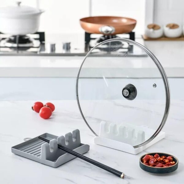 Kitchen Utensil Holder Silicone Spoon Rack Shelf Portable Multipurpose Stand