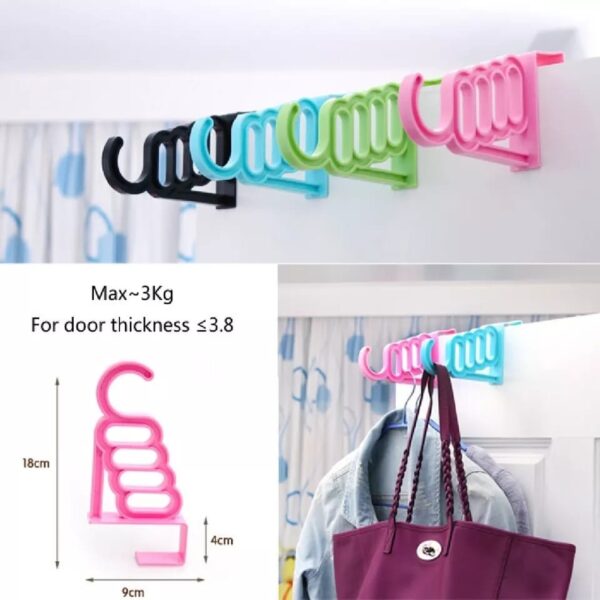 1Pcs Multifunctional Wardrobe Hanging Mini Hook Hanger (1Hanger 4 Holes) Multi