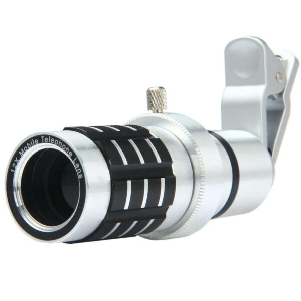 12X Metal Mobile Clip Lens - Silver