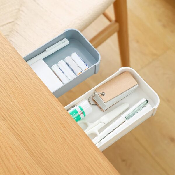 Self-adhesive Desk Drawer Makeup and School Stationery Organizer