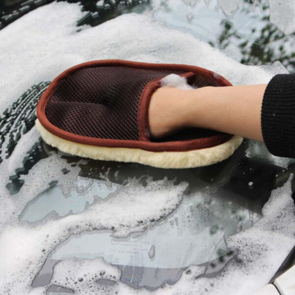 Car Wool Cleaning Washing Gloves For Motorcycle and Car - 1Pcs