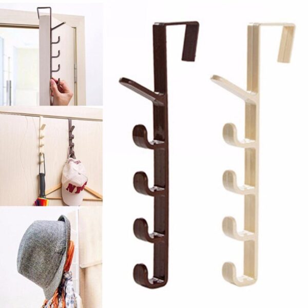 1Pcs Multifunctional 5 Hooks Hanger Wall Door Back Hanging Hook Holder Plastic - Multi1Pcs Multifunctional 5 Hooks Hanger Wall Door Back Hanging Hook Holder Plastic - Multi