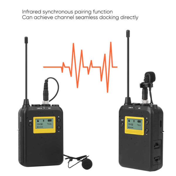 LENSGO LWM-328C 2 In 1 Mobile Phone Live Wireless Collar Clip Microphone Mic for Recording new