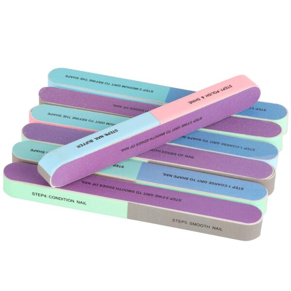 Multiple Side Nail Buffering Files 7 Steps Washable Nails Manicure Pedicure Tool