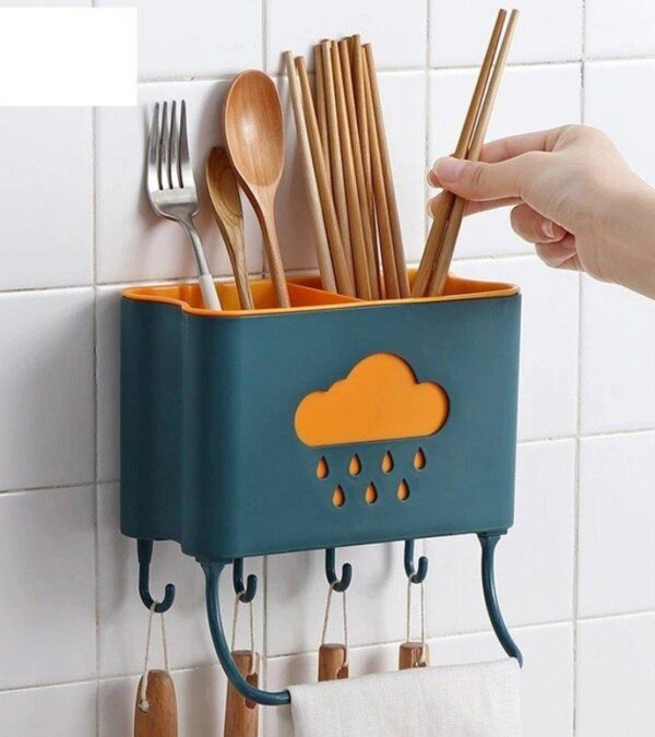 Multifunctional Drain Cutlery Storage Box Wall-Mounted